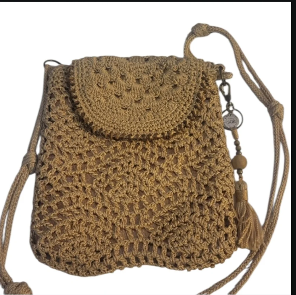 Handcrafted Macrame Sak Crochet Crossbody, Bag Charm, Bohemian Boho-chic - Picture 2 of 13